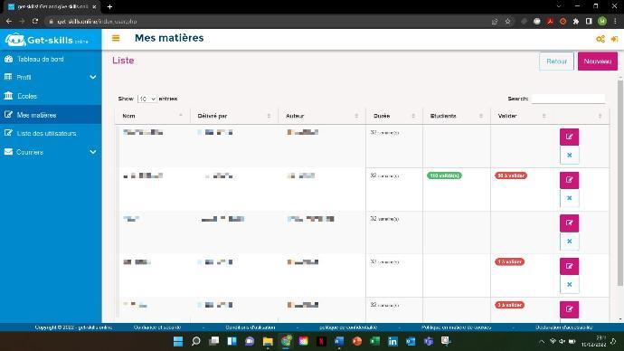 Liste des formations sur Get-Skills